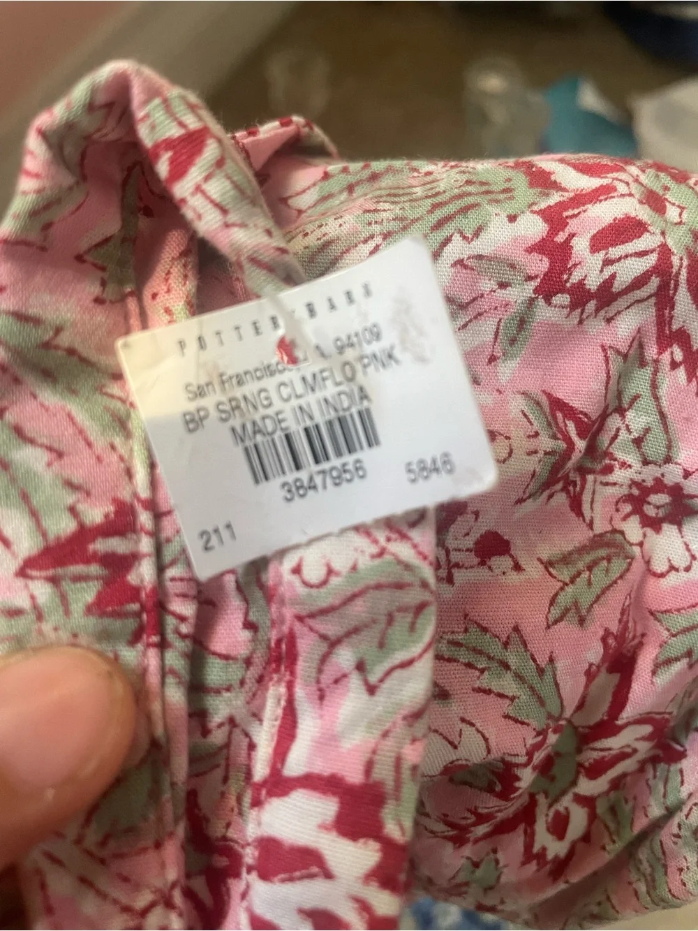 NWT Pottery Barn pink Floral/ Paisley Block Wine Sarong